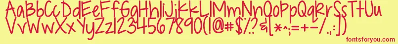 Kgdropsofjupiter Font – Red Fonts on Yellow Background