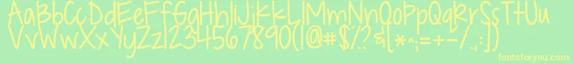 Kgdropsofjupiter Font – Yellow Fonts on Green Background
