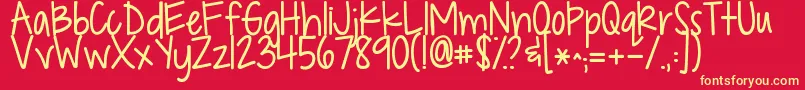 Czcionka Kgdropsofjupiter – żółte czcionki na czerwonym tle