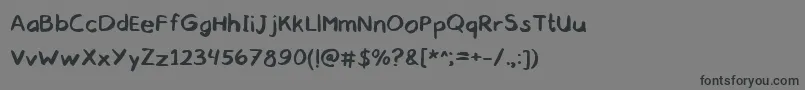 gobaaahandwrittencomic regular webfont-Schriftart – Schwarze Schriften auf grauem Hintergrund