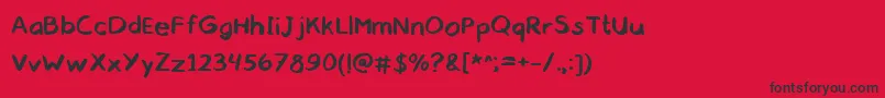 gobaaahandwrittencomic regular webfont Font – Black Fonts on Red Background