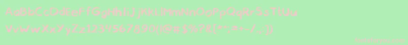 Czcionka gobaaahandwrittencomic regular webfont – różowe czcionki na zielonym tle