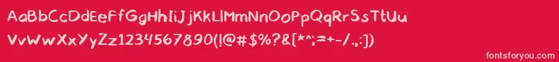 gobaaahandwrittencomic regular webfont Font – Pink Fonts on Red Background
