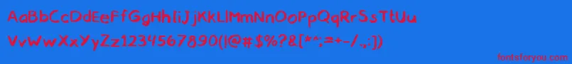 フォントgobaaahandwrittencomic regular webfont – 赤い文字の青い背景