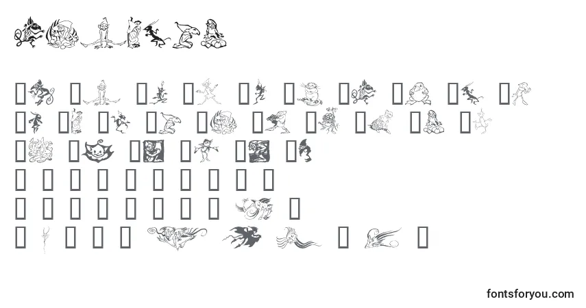 A fonte Goblins  (128101) – alfabeto, números, caracteres especiais