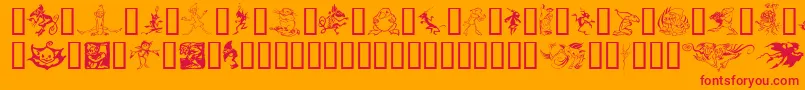 More about goblins Font goblins Font – Red Fonts on Orange Background