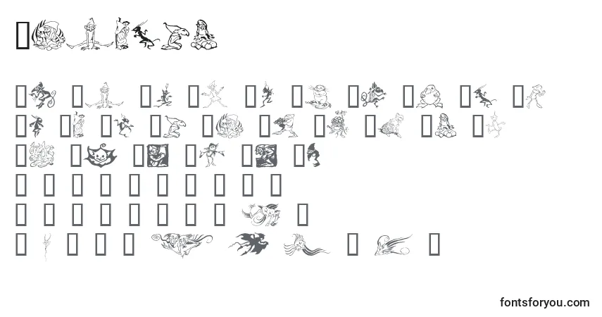 Goblins (128102)フォント–アルファベット、数字、特殊文字