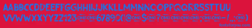 Gobsmacked DEMO Font – Blue Fonts on Red Background