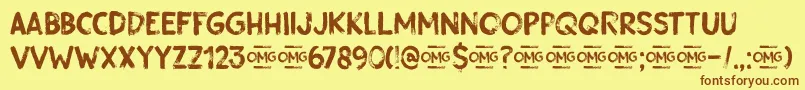 Gobsmacked DEMO Font – Brown Fonts on Yellow Background