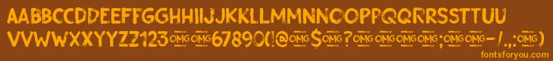 Gobsmacked DEMO-Schriftart – Orangefarbene Schriften auf braunem Hintergrund