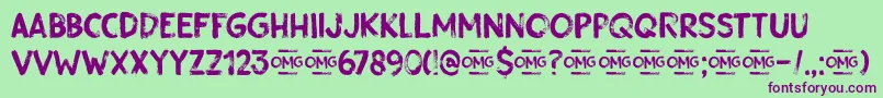 Gobsmacked DEMO Font – Purple Fonts on Green Background