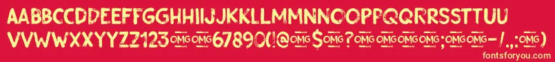 Gobsmacked DEMO Font – Yellow Fonts on Red Background