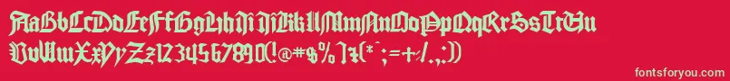 フォントgocmp    – 赤い背景に緑の文字