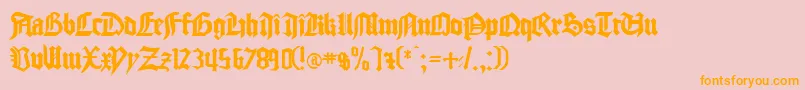 フォントgocmp    – オレンジの文字がピンクの背景にあります。