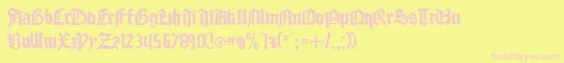 Шрифт gocmp    – розовые шрифты на жёлтом фоне
