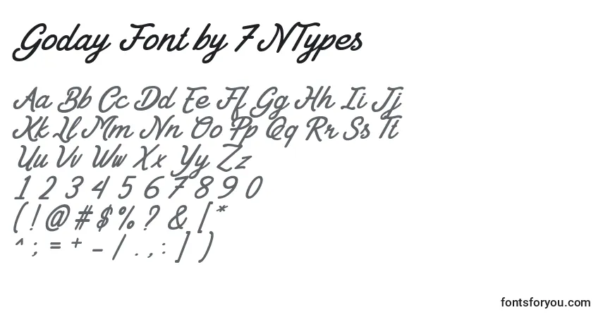 Schriftart Goday Font by 7NTypes – Alphabet, Zahlen, spezielle Symbole
