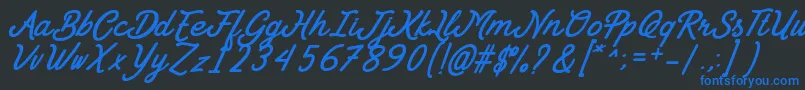 フォントGoday Font by 7NTypes – 黒い背景に青い文字