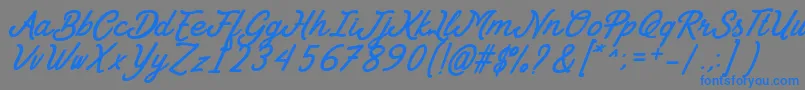 フォントGoday Font by 7NTypes – 灰色の背景に青い文字