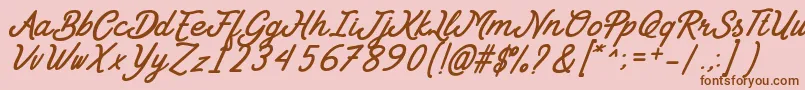 フォントGoday Font by 7NTypes – ピンクの背景に茶色のフォント