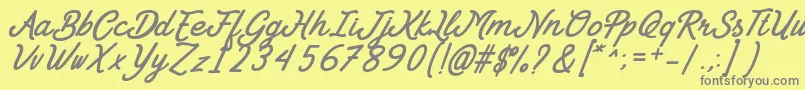 フォントGoday Font by 7NTypes – 黄色の背景に灰色の文字