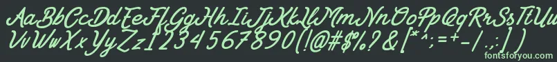 Goday Font by 7NTypes-fontti – vihreät fontit mustalla taustalla