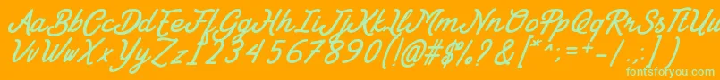 Goday Font by 7NTypes-fontti – vihreät fontit oranssilla taustalla