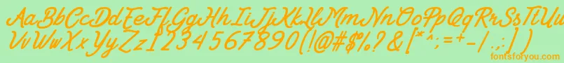 Goday Font by 7NTypes Font – Orange Fonts on Green Background