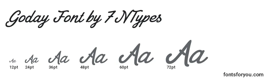 Размеры шрифта Goday Font by 7NTypes