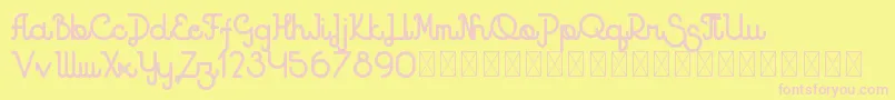 Godlike PersonalUse-Schriftart – Rosa Schriften auf gelbem Hintergrund