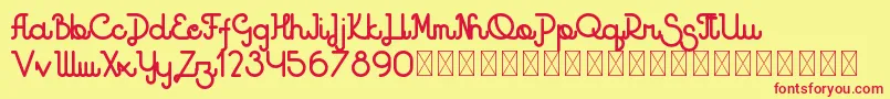 フォントGodlike PersonalUse – 赤い文字の黄色い背景