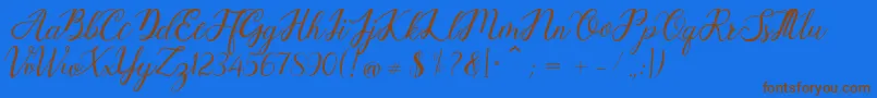 Goesitox Demo Font – Brown Fonts on Blue Background