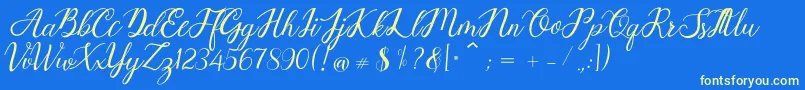 Goesitox Demo Font – Yellow Fonts on Blue Background