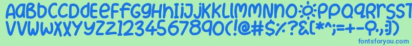 SummerLove Font – Blue Fonts on Green Background