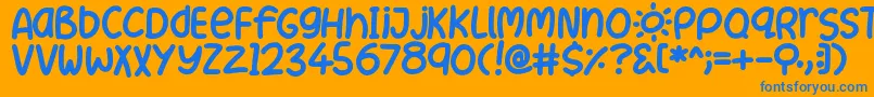 SummerLove Font – Blue Fonts on Orange Background