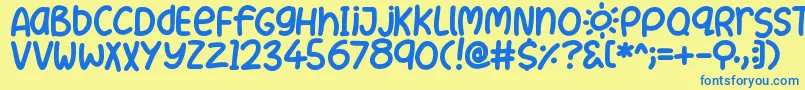 SummerLove Font – Blue Fonts on Yellow Background