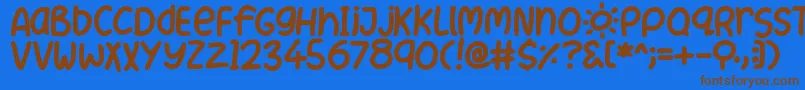 SummerLove Font – Brown Fonts on Blue Background