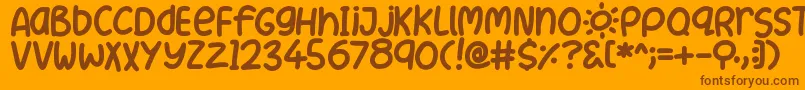 SummerLove Font – Brown Fonts on Orange Background