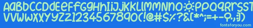 SummerLove Font – Green Fonts on Blue Background