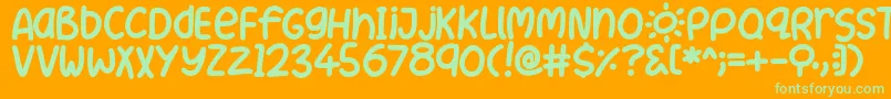 SummerLove Font – Green Fonts on Orange Background