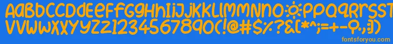 SummerLove Font – Orange Fonts on Blue Background