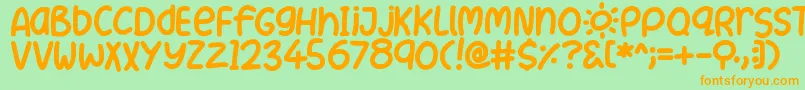 SummerLove Font – Orange Fonts on Green Background