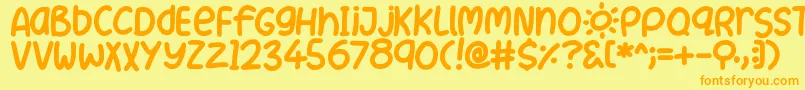 SummerLove Font – Orange Fonts on Yellow Background
