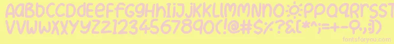 SummerLove Font – Pink Fonts on Yellow Background