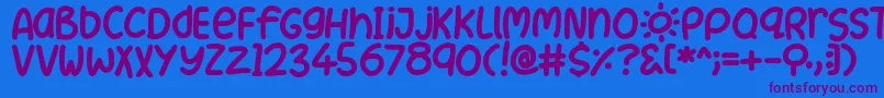 SummerLove Font – Purple Fonts on Blue Background