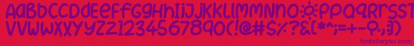 SummerLove Font – Purple Fonts on Red Background