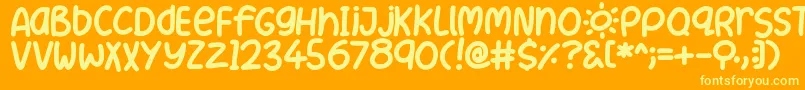 SummerLove Font – Yellow Fonts on Orange Background