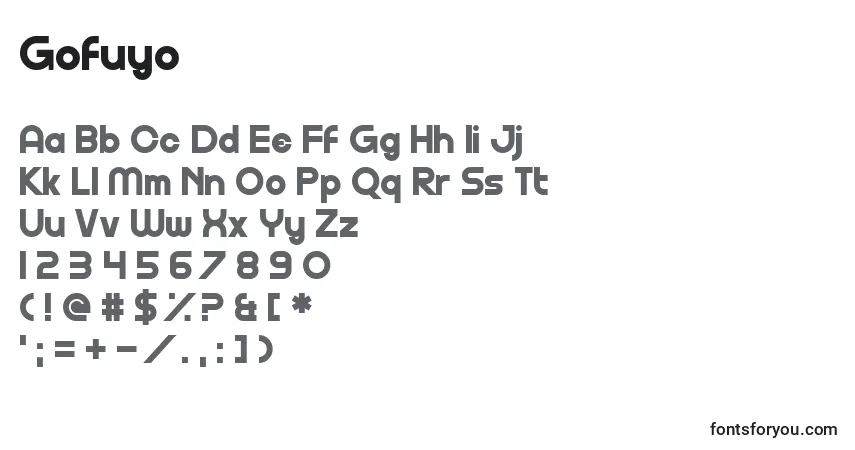 Fuente Gofuyo - alfabeto, números, caracteres especiales