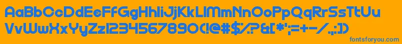 Gofuyo Font – Blue Fonts on Orange Background