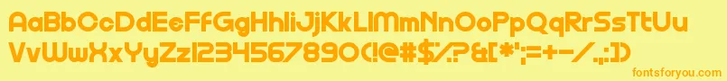 Gofuyo Font – Orange Fonts on Yellow Background