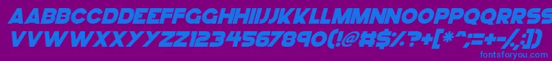 GoGo Hack Italic Font – Blue Fonts on Purple Background